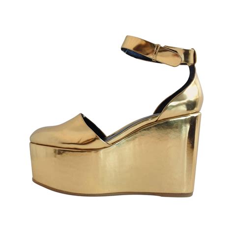 celine sandalen gold|celine platform sandals.